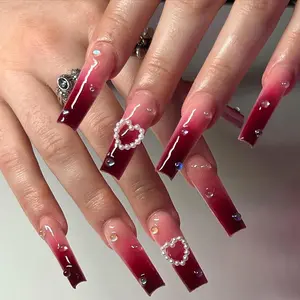 Glossy Medium Long Nail Care Fake Nail, 24pcs/set Comfort Press on Nails Manicure Set with Jelly Tape & Nail File, Music Festival Makeup Essentials, Reusable Manicure Nail Art Kit for Women & Girls