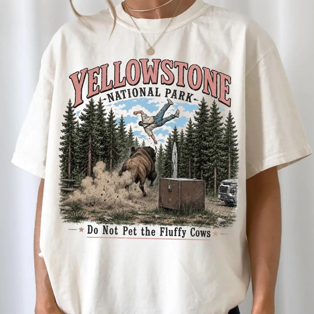 Do Not Pet The Fluffy Cows T-shirt, Yellowstone National Park Shirt, Family Trip Outfit, Funny Meme Cows Vintage Tee Unisex Shirt