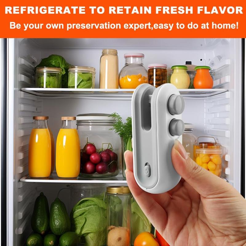 【Valentine's Day Essential Gift】Mini Handheld Vacuum Sealer USB Charging | 2-in-1 for Chips & Snack Bags,Must-Have Valentine’s Gift for Snack Lovers,Ideal Valentine’s Gift for Her/Him.