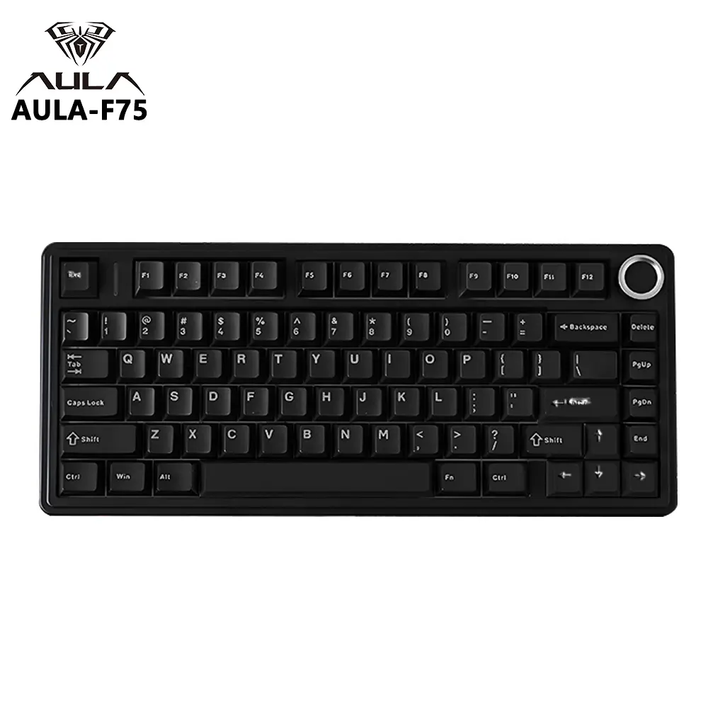 AULA F75 75% Gaming Mechanical Keyboard - Creamy Gradient Gray, Hot Swappable, RGB Backlit, Wired (Computers & Office Equipment, Computer Accessories)