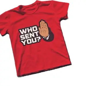 Who Sent You Red T-Shirt with Iconic Gesture Design for Trendy Outfits