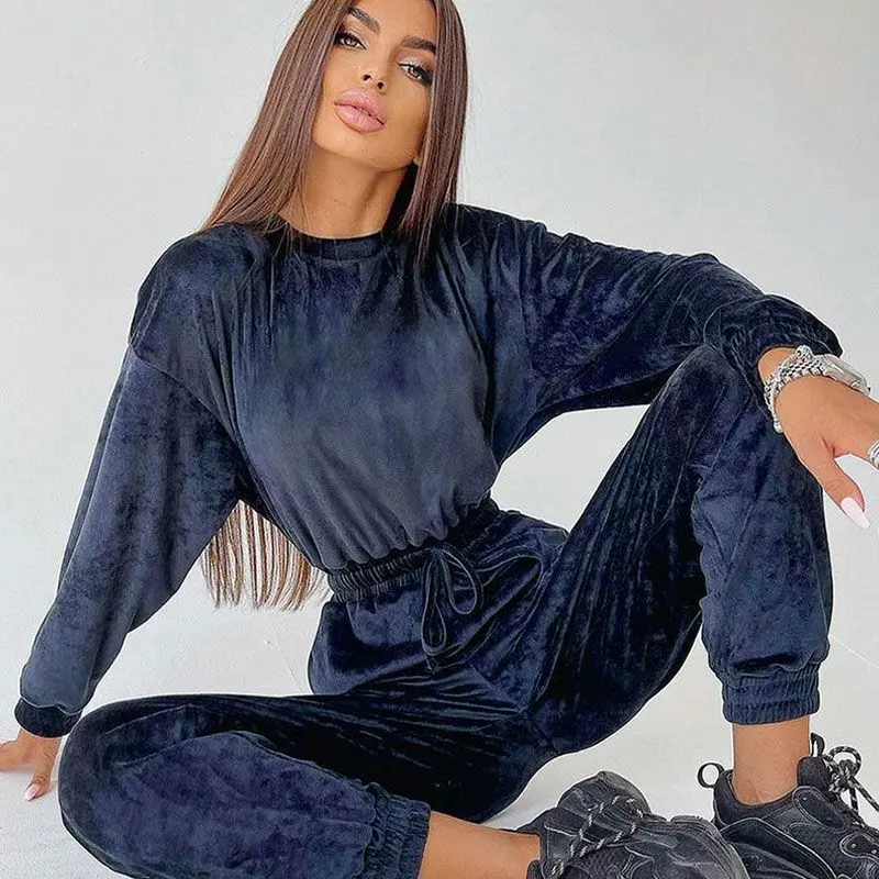 Autumn Elegant Purple Jumpsuit Women O-neck Long-Sleeved High Waist Lace Up Slim Jumpsuits Female Winter Fashion New Lady Romper