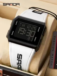 Men's Sporty Digital Watch, Fashionable Digital Watch with Luminous Dial & Alarm Function, Trendy Multifunctional Watch, Waterproof Electronic Watch with Box, Digital Wristwatch, Modern Fashionable Wristwatch