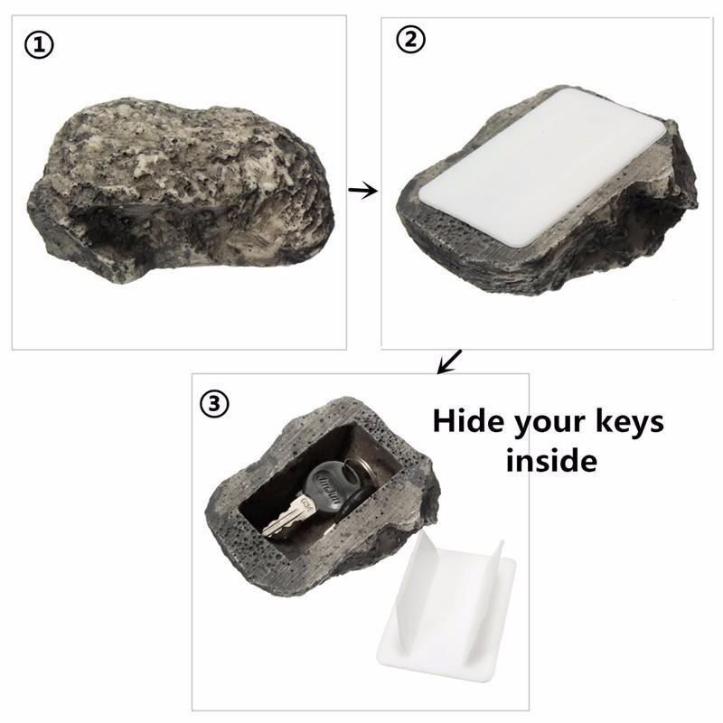 Outdoor Spare Garden Key Box Rock Hidden Hide in Stone Security Safe Storage Hiding Containers Resinous Hidden Key Holder Box