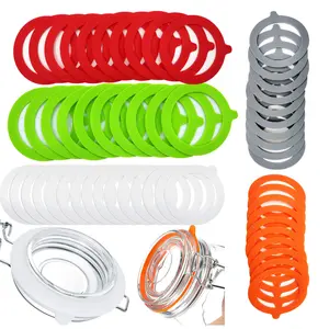 Mason Jar Lid Seal Ring Silicone Accessories, Leak-Proof Rubber Sealing Gasket for Glass Clamp Top Jars, Durable and Reusable