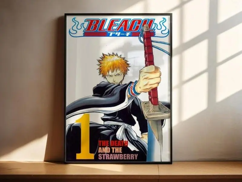 Bleach Ichigo & Hollow Artistic Illustration Poster with Mount - Modern Home Decor, Anime Room & Kid Room Wall Art for Manga Fans, Home Supplies Posters & Prints