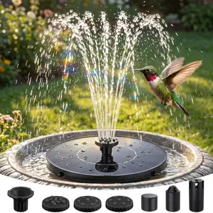 Solar Fountain for Bird Bath, 2026 Upgrade 1.4W Solar Water Fountain Pump with 8 Nozzles, 4 Fixed Pipes, Outdoor Standing Floating Solar Fountain for Garden, Ponds, Pool, Fish Tank - 6.3 Inch