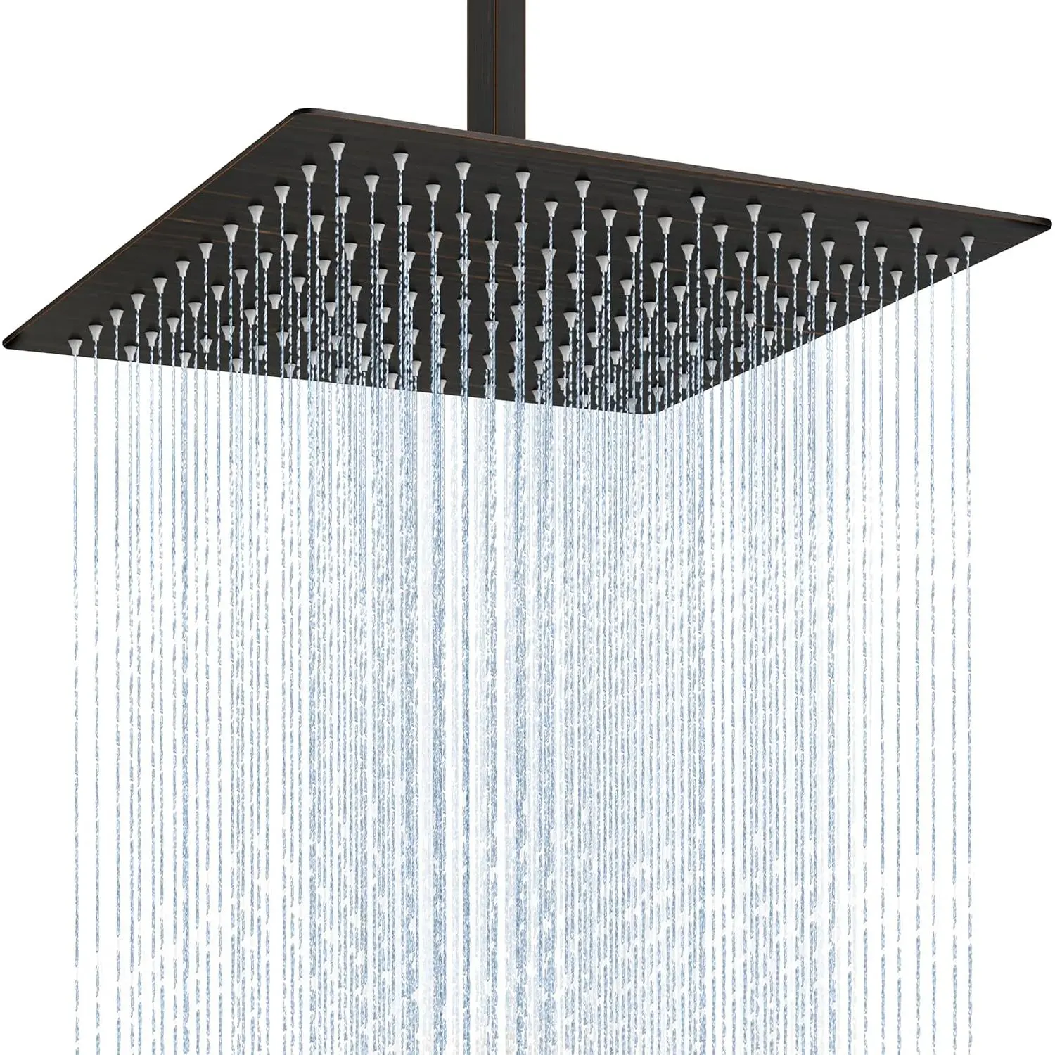 12-In Oil-Rubbed Bronze Stainless Steel High-Pressure Rain Shower Head - Ceiling or Wall Mount Bathroom Home Supplies, No Leak Design