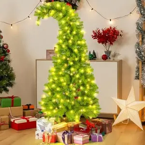 30in Whimsical Christmas Tree with LED Lights - Artificial Christmas Tree with Timer & 8 Lighting Modes for Indoor Home Living Room Office Decor, Xmas Holiday Decorations