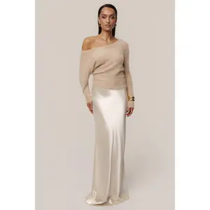 Champagne Tradition Satin Maxi Skirt