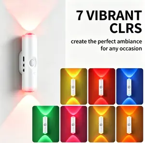 【3/4Pcs RGB Smart Sensor Wall Light】7Colors USB Rechargeable Motion Sensor Night Light with Dimmable LED Ambient Lighting, Auto On/Off, Play, Modern Magnetic Mounting Wall Lamp for Living Rooms, Bedroom, Hallway, Stairs, Bars And Date Nights