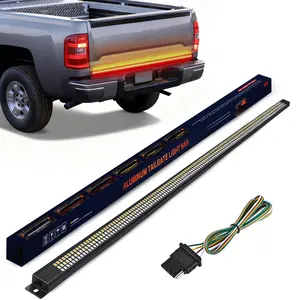 Nilight Truck Tailgate Light Strip 48" Aluminum Frame Triple Row 780 LED Strip with Red Running Brake Lights White Reverse Amber Sequential Turn Signals Strobe Lights brake lights taillight, Led Car Lights, Tailgate Light Bar,summervibes