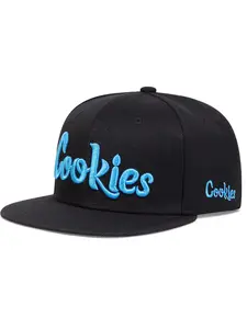 Cookies Embroidery Hip hop Cap - Adjustable Snapback, Curved Brim, One Size Fits Most, Fitted Snapback Hats