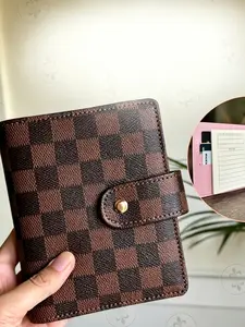 Daily Rhythm Mini Plaid Wallet A7, Portable Budget Planner with Bill Clip and Zipper Envelope, Compact and Stylish Accessory