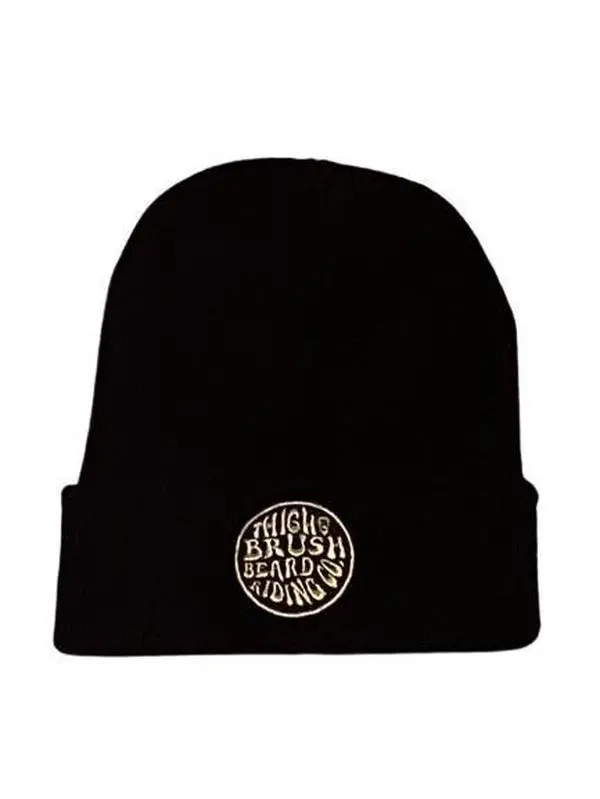 THIGHBRUSH® BEARD RIDING COMPANY - Cuffed Beanies - Black with Gold