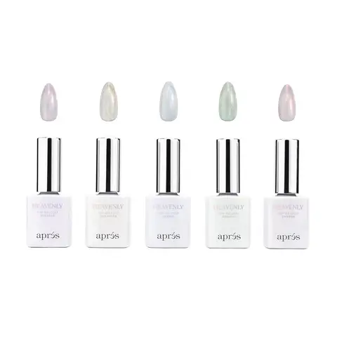 APRÉS Nail Heavenly Top Gelcoat 15ml Cosmetic Premium Top Coat, Non-Wipe Shimmer UV Overlay Gel, Light-Reflecting Sparkle Holographic Finish for Nail Care Use Cases