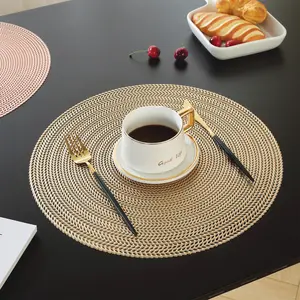 Hotel Restaurant Table Mats, PVC Insulation Pads, Silver Color, Protects Desktop, Wedding Christmas Party Home Kitchen Decor