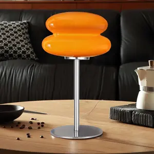 Mid Century Modern Lamp for Nightstand Table Lamp for Bedroom, Dimmable Retro Egg Tart Bedside Small Lamps,  Mushroom Decor Aesthetic Cute Table Lamps nightstand lamp