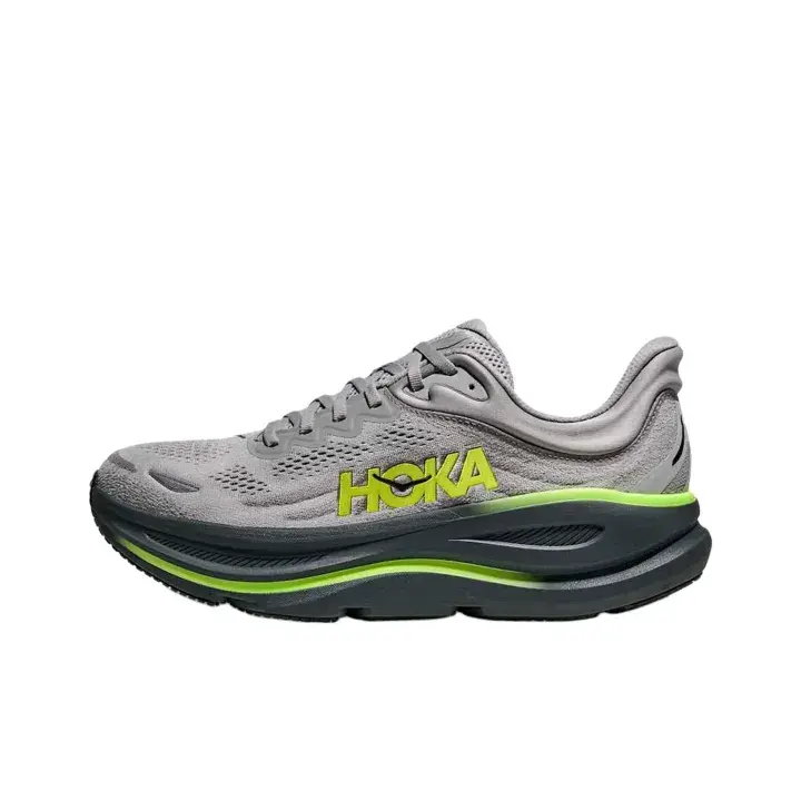 Cushioned Athletic Trainers Gray Knit Breathable Upper Neon Striped Midsole Non Slip Shoes Unisex Gym Street Wear