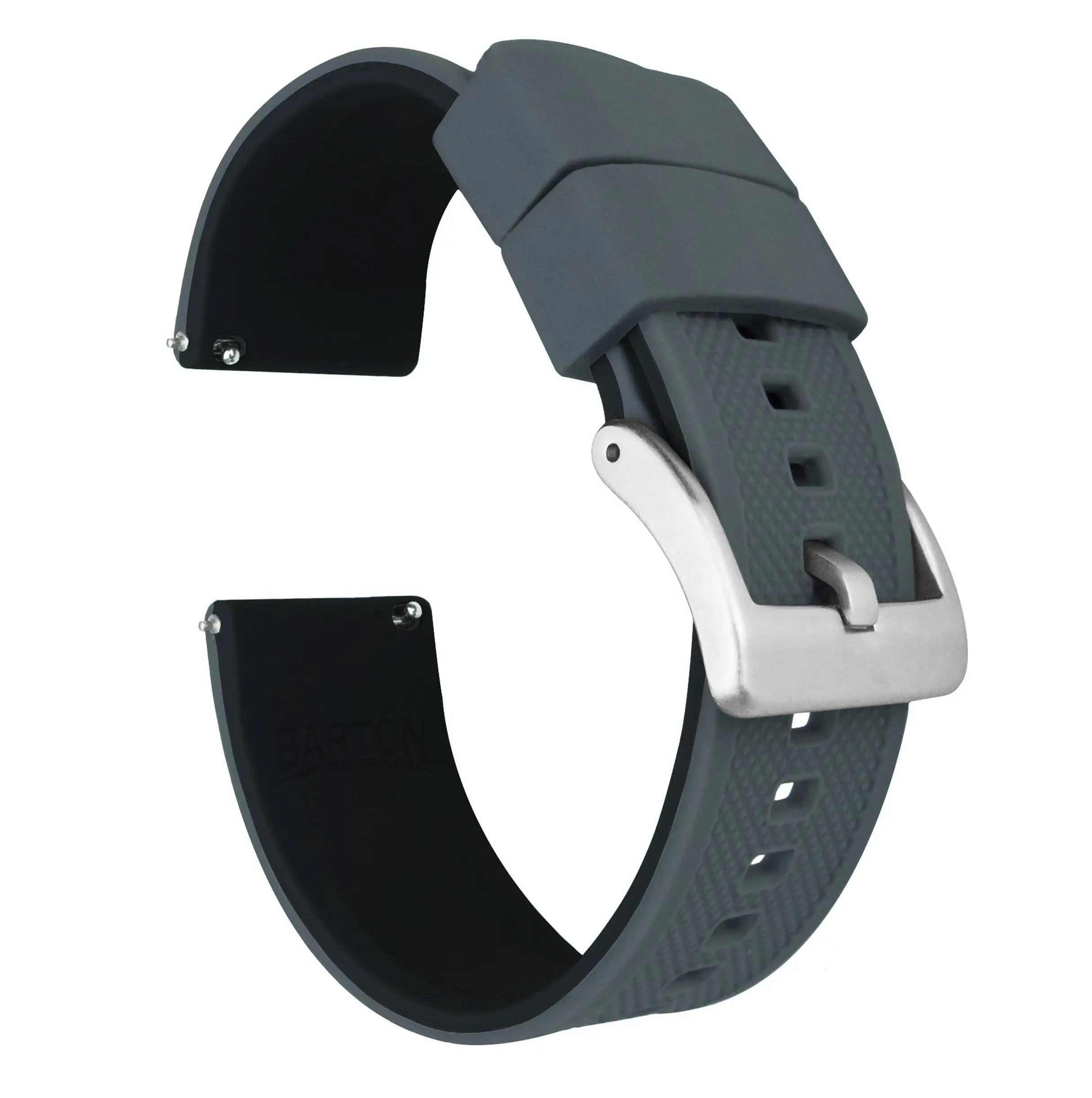 Smoke Grey Top Black Bottom Elite Silicone Watch Band - Squale 1521 / 50 Atmos (22mm)