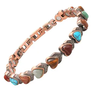 Elegant Women's Bracelet with 3800 Gauss Ultra Strong Magnets Natural Turquoise Stones Adjustable Fit Stylish Jewelry Gift
