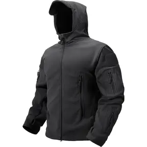 Mens Fleece Jacket Full Zip Tactical Hoodies Winter Coats Windproof Hoodies Warm Hunting