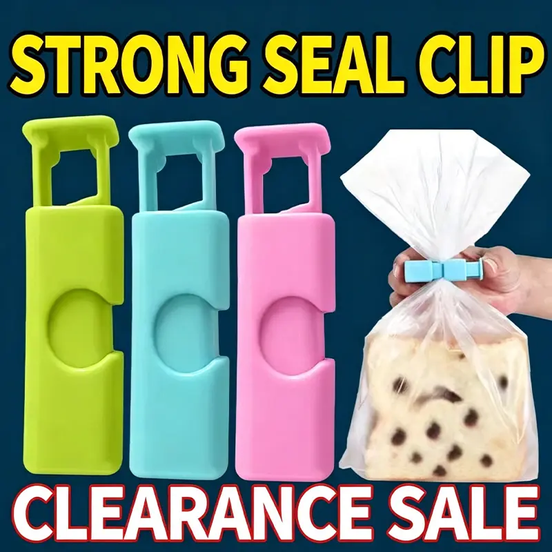 10 pieces per pack, multifunctional bread and toast sealing clips—press-type food preservation clips with a locking mechanism, suitable for kitchen storage and household kitchen supplies