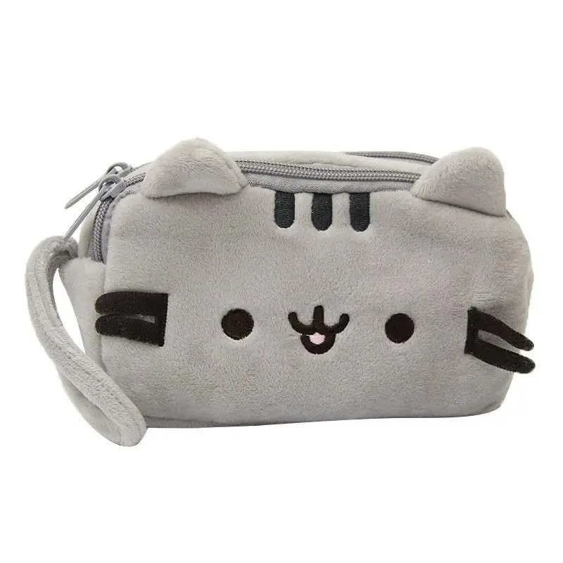 Cute cat-themed soft pencil case and desktop organizer, for everyday office use Cute cat-themed soft pencil case and desktop organizer, for everyday office use