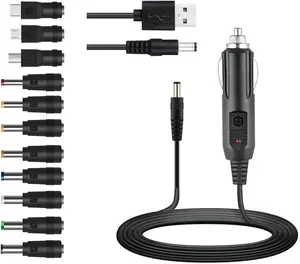 Universal 12V  Charger(Max 10A) + 5V DC Power ,with 11 Connectors for DVD Player,Camera,GPS, Speakers,Shaver Fans