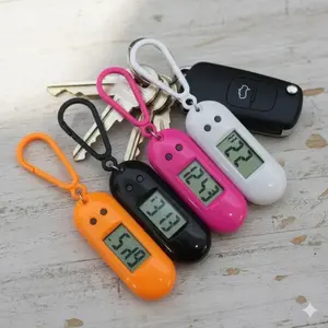 Oval Digital Keychain Watch | Portable Electronic Time Display Pendant for Keys | Multifunction Clock Keyring, Study Timer Accessory & Kids Time Management Tool