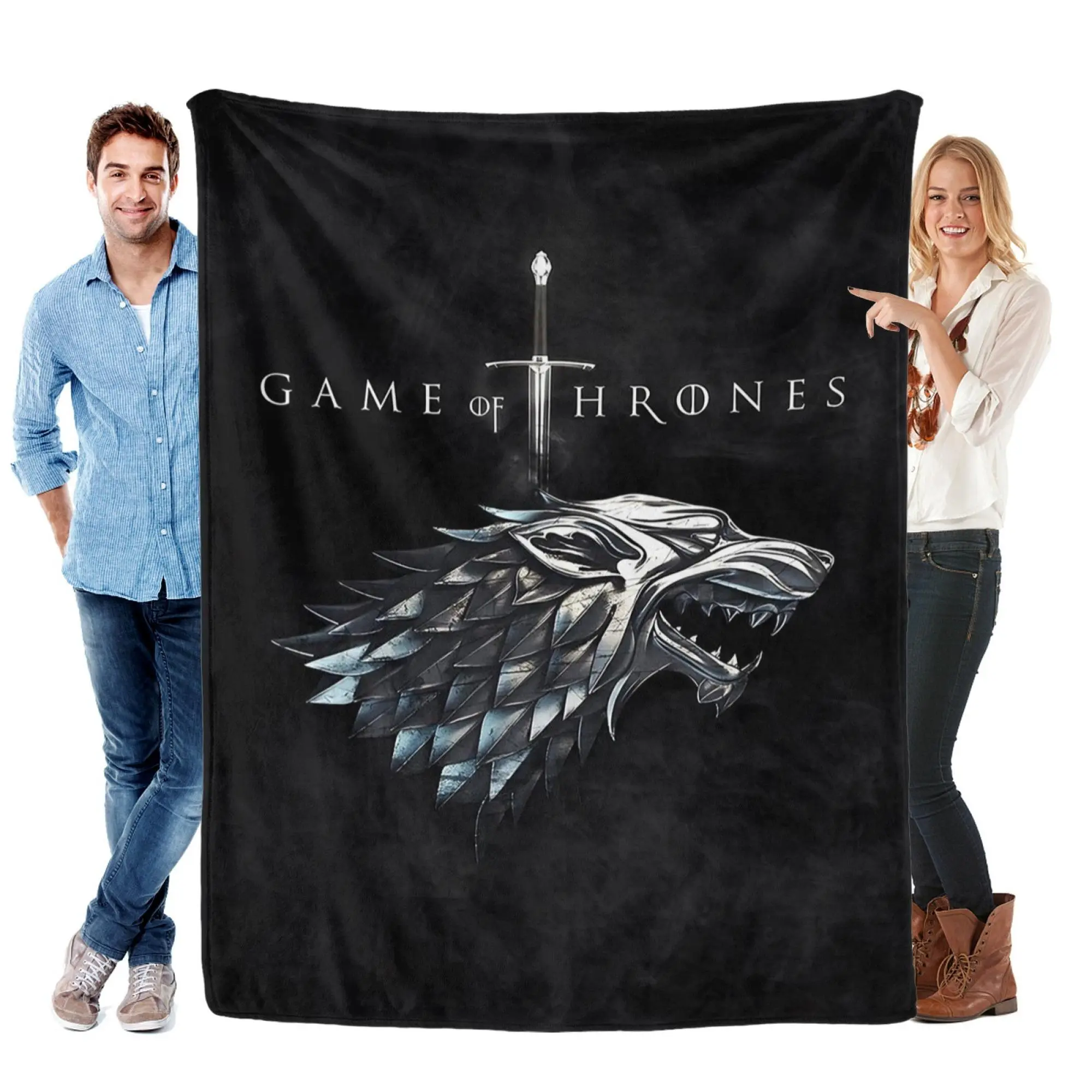 Game of Thrones Four Collage Flannel Blanket Soft Cozy for Home Office Use