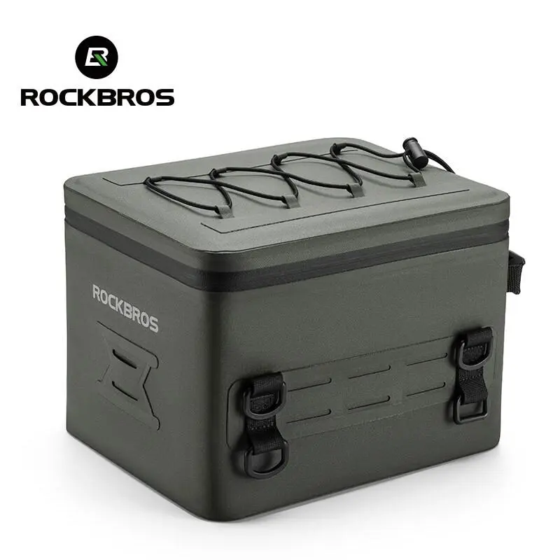 ROCKBROS Motorcycle Tail Bag Saddle Bags Motorcycles Full Waterproof 13L Universal Motor Seat Bag Pannier Bag Rear Rack Trunk Army Green