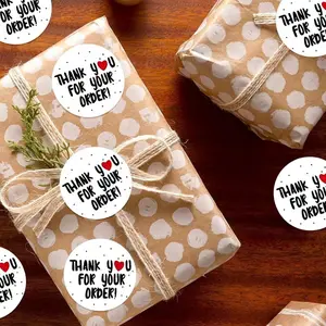 1 Roll 500 Thank You Order Stickers, Round Sealing Labels, Gift Wrapping Tape, Baking Craft Supplies, Wedding Holiday Decorations, Versatile Usage
