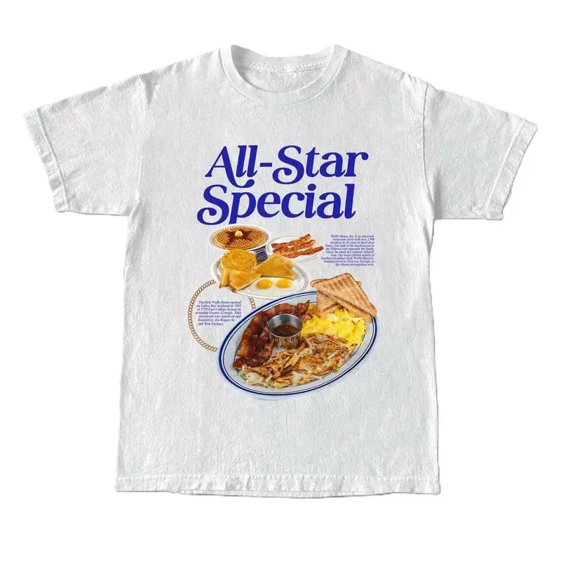 All-Star Special Breakfast T-Shirt, Unisex Graphic T-shirt, Vintage 90s style top clothing, Unisex graphic Streetwear shirts Casual Breathable