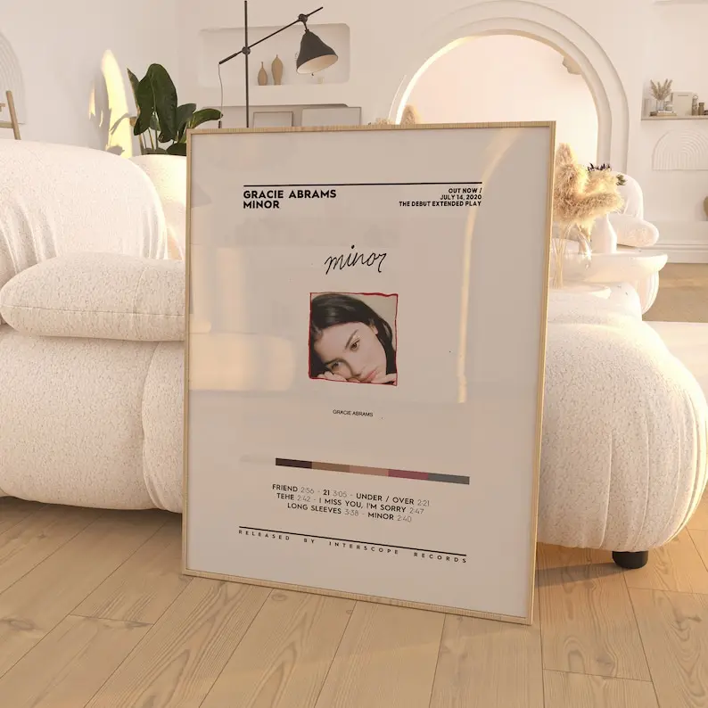 Gracie Abrams - Minor Poster, Album Cover, Music Decor / Album Tracklist Prints / Music Gifts, Gracie Abrams Songs Glossy Photo