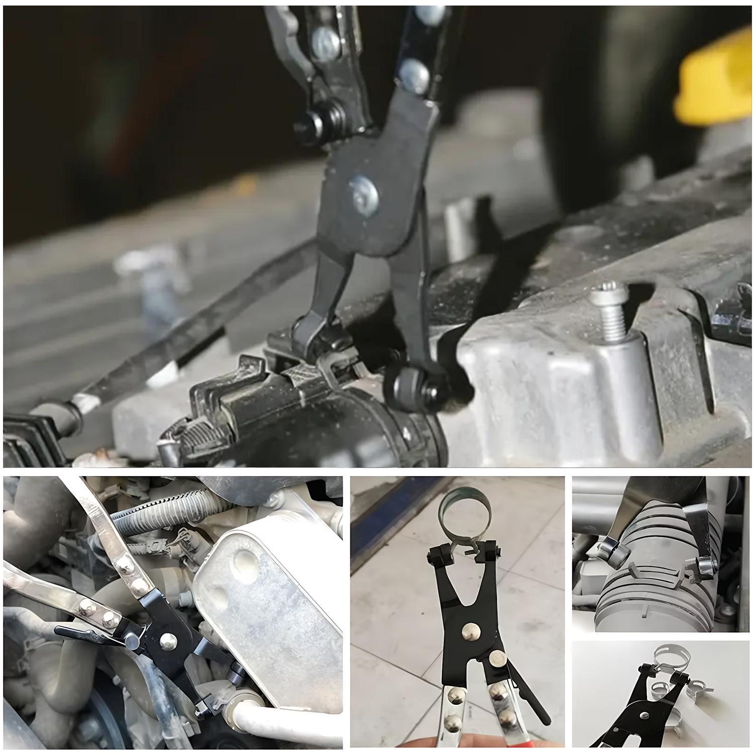 DABATR Hose Clamp Pliers, Automotive Hose Clamps Pliers Repair Tool with Swivel Flat Band for Removal and Installation of Ring or Flat Type Hose Clamps, Spring Clamp Pliers Hose Clamp Removal Tool