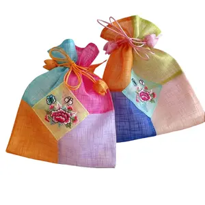 Traditional Antique Style Korean Floral Pouches