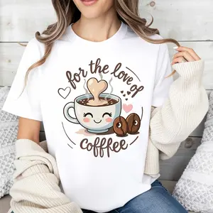 Cute Animal Print Women's T-Shirt Koala With Coffee And Funny Quote Summer Casual Wear Gift For Friends And Family