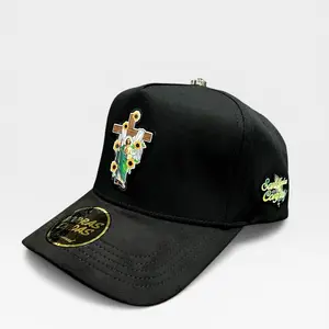 Unisex Suede Visor "San Judas" Logo Print Adjustable Size Snapback Cap, Plate-Style Hat for Men and Women