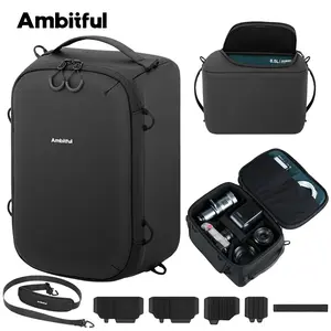 AmbitfulOm Cube Camera Inner Bag, Photography Bag, SLR Camera Lens Crossbody Storage Bag, Multi-functional Thickened Handbag, Portable Outdoor Use, Compatible with Canon, Fujifilm, Sony Mirrorless Cameras