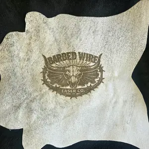 Barbed Wire Laser Co Custom Cowhide with Distinctive Cuts and Patterns
