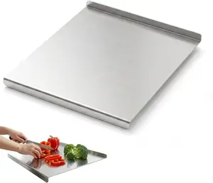 Stainless Steel Cutting Boards for Kitchen, Stainless Steel Chopping Boards with Raised Lip & Folded Edge, Large Metal Chopping Board for Meat Vegetables Bread, Dishwasher Safe Easy