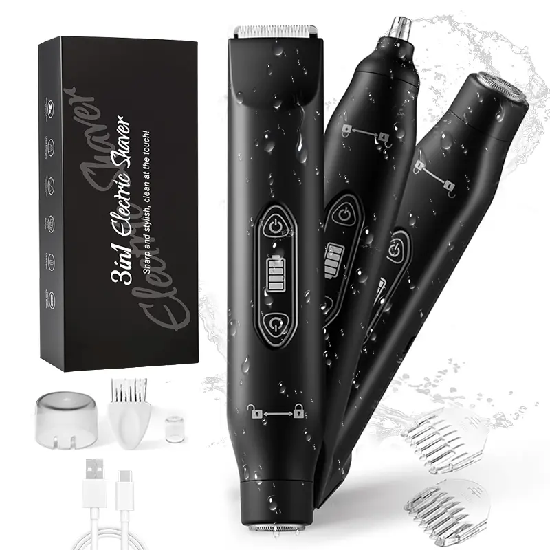 Electric GroinHair Trimmer for Men, Nose Hair Trimmer, Cordless Trimmer, Portable Wireless Trimmer, Dual Heads Waterproof Ball Pubic Shaver, Replaceable Blade Heads, Wet/Dry Body Razor, Hair Removal Solution, Underarm Trimmer, Husband Gift for Birthday