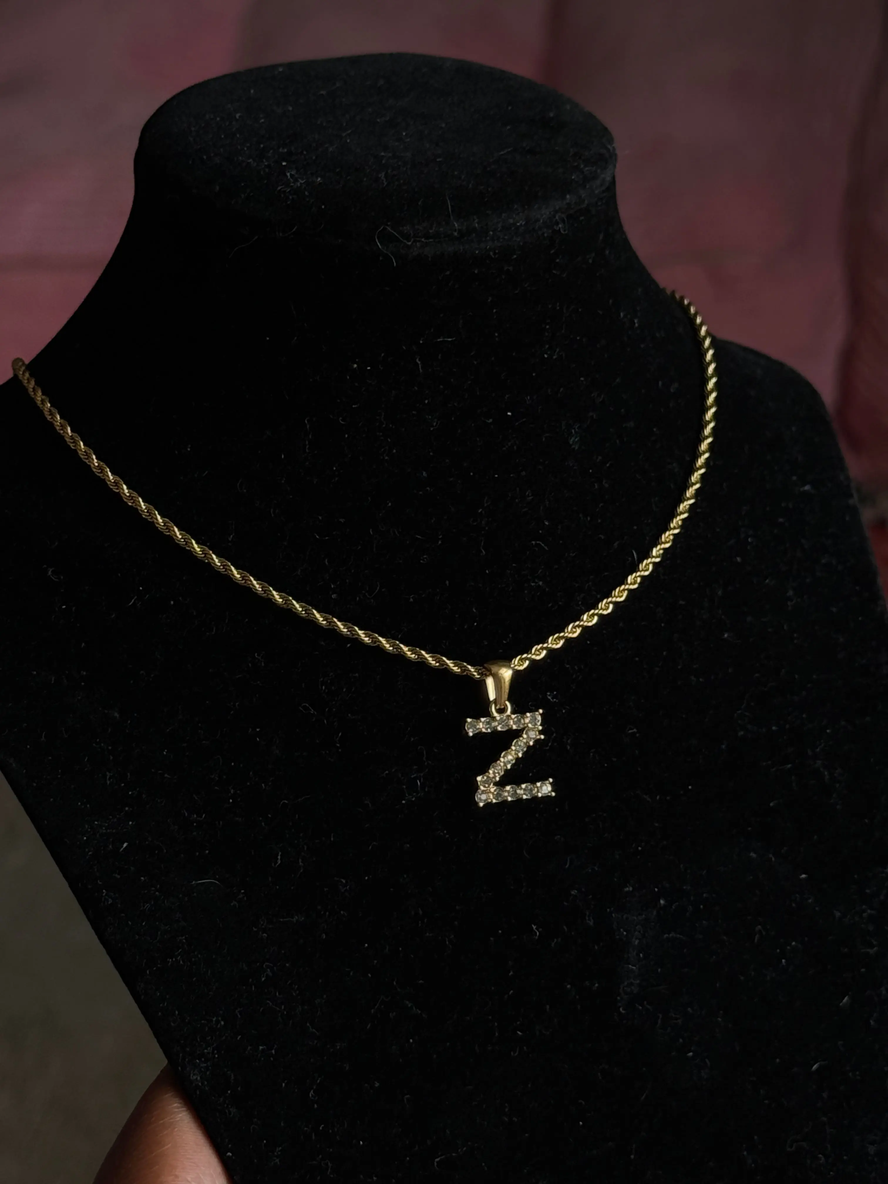 Studded Initial Necklace