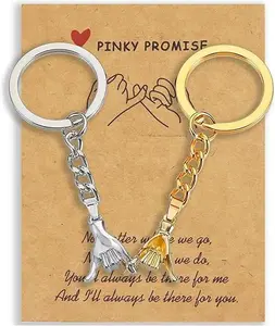 2026 New Arrival 2Pcs Pinky Promise Matching Keychains Valentines Day Gifts for Boyfriend Girlfriend Best Friend