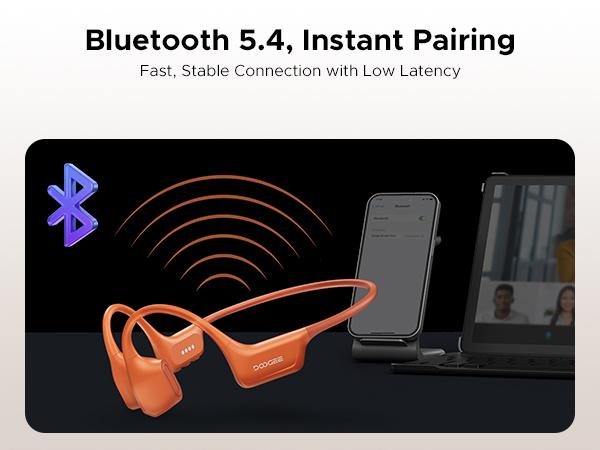 BoneAir Swim IP68 waterproof headphones, Bluetooth + MP3 dual modes, open-ear design, 10H Battery Life Sports Running, hybrid bone and air conduction technology