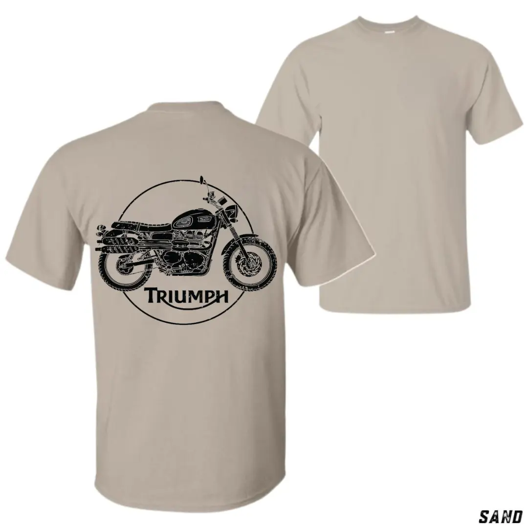 Bobber Bonneville Motorcycle Graphic Tee - Retro Custom Graphic Print on 100% Cotton T-Shirt, Unisex Fit, Short Sleeve, Casual Style - Fabric