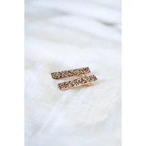 ELEANOR Brown Dot Hair Clips, 2.5” Long Plant-Based Acrylic Playful Set, Unisex Accessory to Elevate Your Hair Game