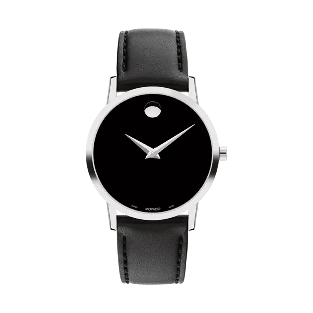 MOVADO CLASSIC MUSEUM BLACK LEATHER