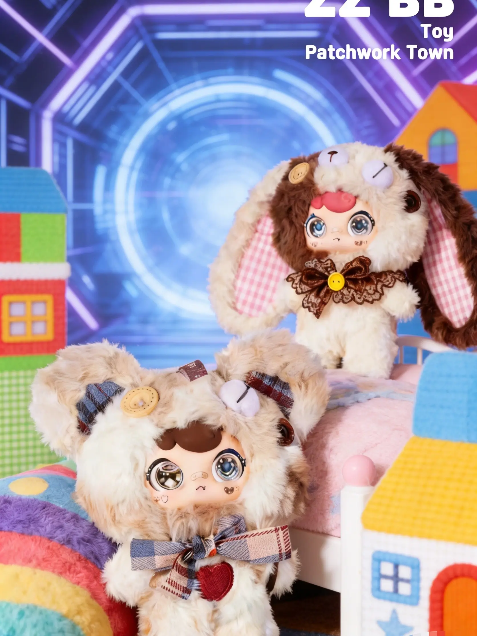 ZAZA BB TOY Patch Town Vinyl, Polyester, 8 Unique Dolls